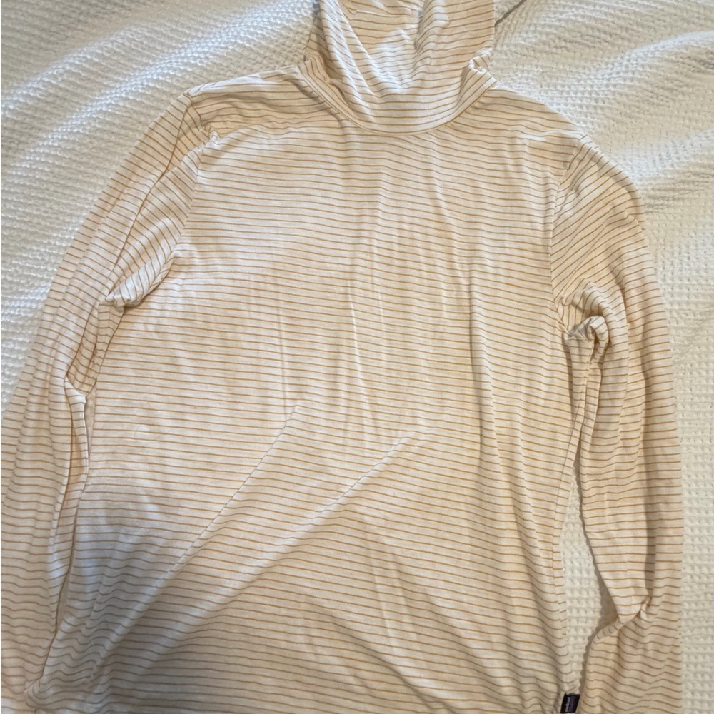Striped White/Yellow Patagonia Turtleneck
